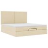 vidaXL Ottoman-Bett mit Matratze Creme 180x200 cm Stoff
