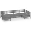 vidaXL 6-tlg. Garten-Lounge-Set Grau Massivholz Kiefer