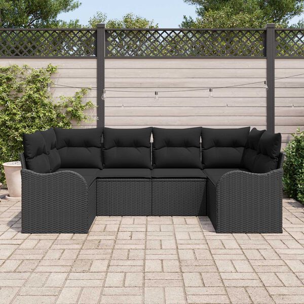 vidaXL Gartensofa-set Schwarz Poly-Rattan