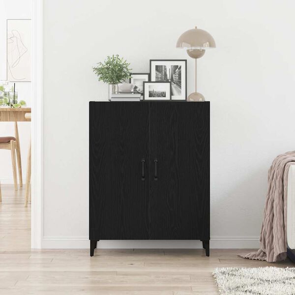 vidaXL Sideboard Schwarz Eichen-Optik 69,5x34x90 cm Holzwerkstoff