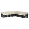 vidaXL Gartensofa-set 9 stk. Schwarz Poly-Rattan