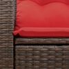 vidaXL Gartensofa mit Kissen 2-Sitzer Braun Poly Rattan