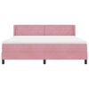 vidaXL Boxspringbett mit Matratze mit Kopfteil Rosa 200 x 180 cm Samt