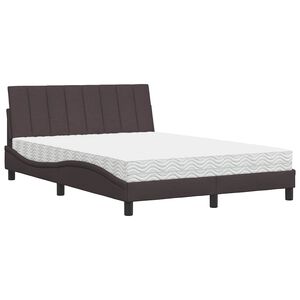 vidaXL Bett mit Matratze "Hanko" Dunkelbraun 120x200 cm Stoff