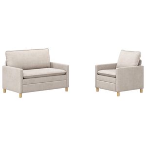 vidaXL Sofa Set 2 stk. Creme Polyester