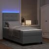 vidaXL Boxspringbett mit Matratze mit LED Hellgrau 80 x 200 cm Stoff