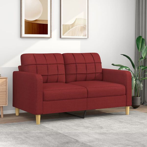 vidaXL 2-Sitzer-Sofa Weinrot 140 cm Stoff