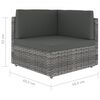 vidaXL 7-tlg. Garten-Lounge-Set mit Kissen Grau Poly Rattan