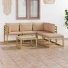 vidaXL 6-tlg. Garten-Lounge-Set mit Beige Kissen