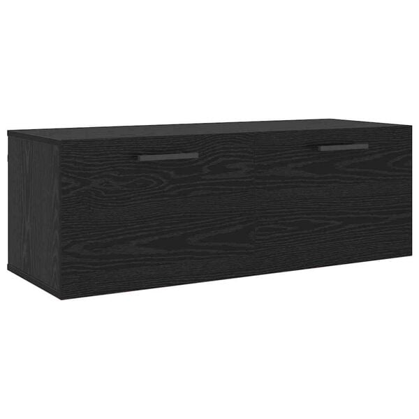vidaXL Wandschrank Schwarz Eichen-Optik 100 x 36,5 x 35 cm