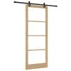 vidaXL Schiebet&uuml;r ORKDAL Nat&uuml;rlich und Schwarz 93 x 232 cm