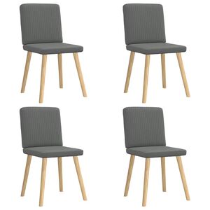 vidaXL Esszimmerst&uuml;hle 4 Stk. Dunkelgrau Stoff