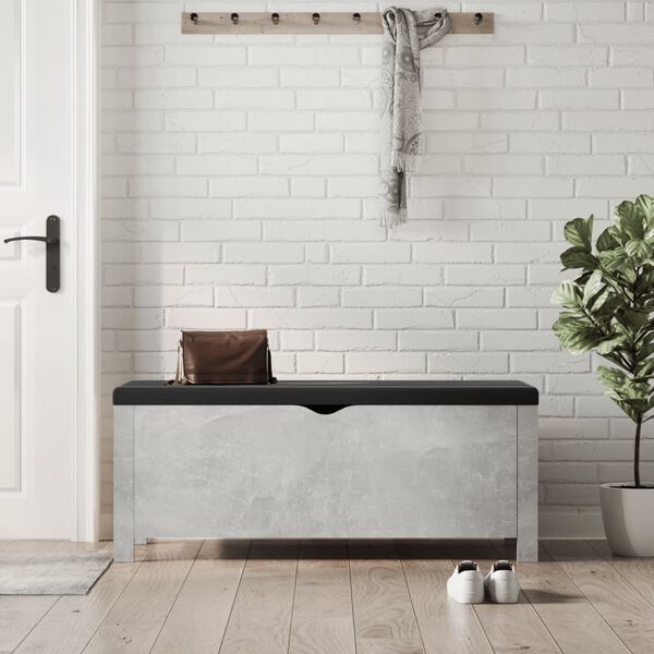 vidaXL Aufbewahrungsbox mit Kissen Betongrau 105x40x45 cm