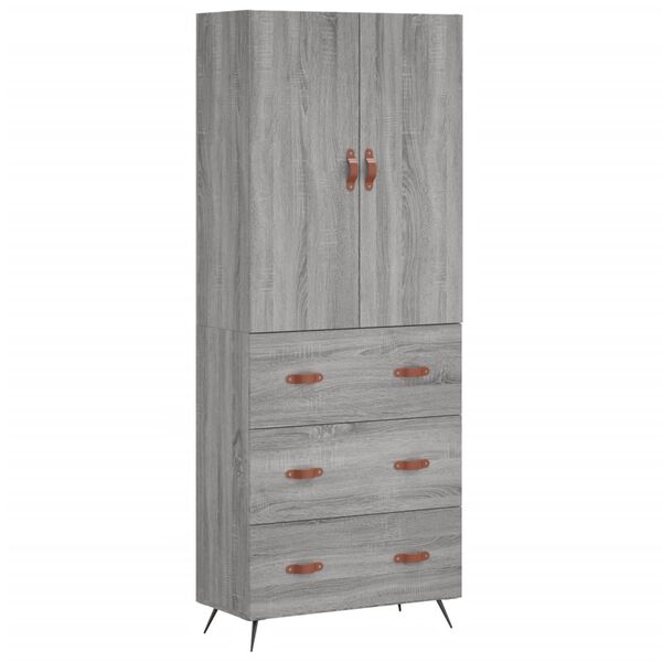 vidaXL Highboard Grau Sonoma 69,5x34x180 cm Holzwerkstoff