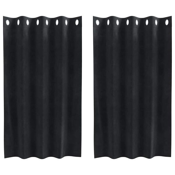 vidaXL Verdunkelungsvorhänge 2 pcs Schwarz 140 x 140 cm Samt