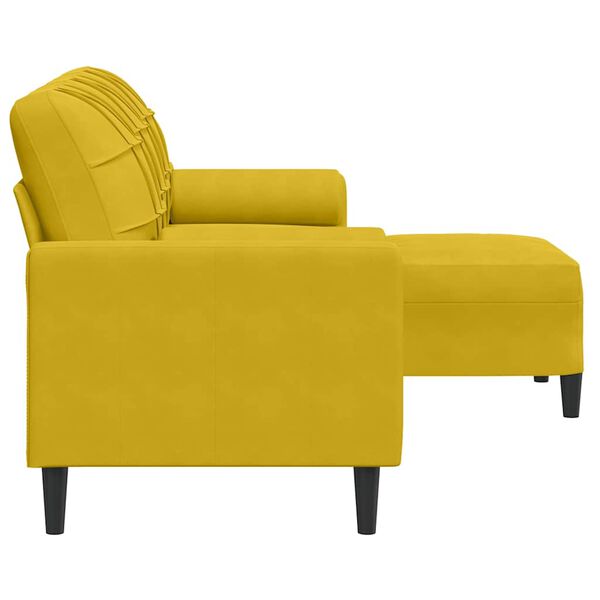 vidaXL 3-Sitzer-Sofa mit Hocker Gelb 180 cm Samt