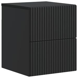 vidaXL Wandmontierter Nachttisch Schwarz 33 x 34,5 x 40 cm