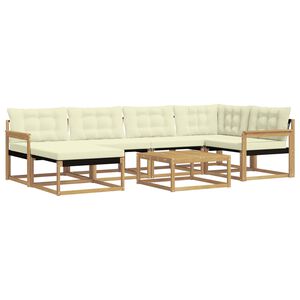 vidaXL Outdoor-Sofagarnitur 7 pcs Wei&szlig; und Creme 79 x 79 x 37 cm