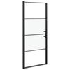 vidaXL Duscht&uuml;r 91x195 cm Halbmatt Hartglas Schwarz