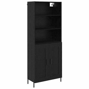 vidaXL Highboard Schwarz Eichen-Optik 69,5 x 34 x 180 cm Holzwerkstoff