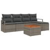 vidaXL Gartensofa-set mit Kissen 6 pcs Grau Poly-Rattan