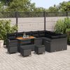 vidaXL Garten-Sofa-Set mit Kissen mit Speicher 13 pcs Schwarz