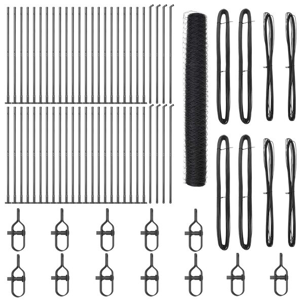 vidaXL Zaunpfosten Grau 100 x 1,2 m (50 mm Maschenweite) Stahl und PVC