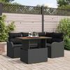 vidaXL Gartensofa-set mit Kissen 5 pcs Schwarz Poly-Rattan