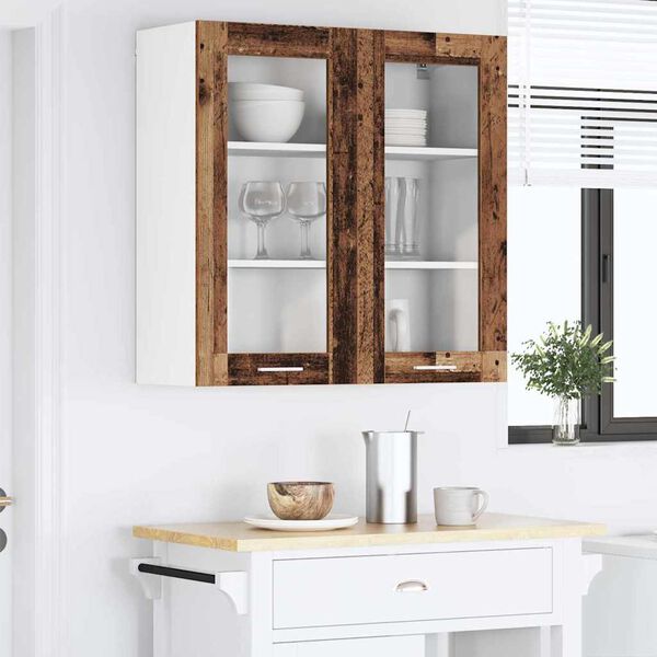 vidaXL Hängeschrank mit Tür Riga Altholz 80 x 31 x 80 cm Holzwerkstoff