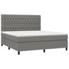 vidaXL Boxspringbett mit Matratze Dunkelgrau 180x200 cm Stoff