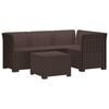 vidaXL 4-Sitzer Garten Sofa Rattan Look PP Braun