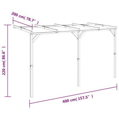 vidaXL Terrassen-Pergola 2x4x2,2 m Holz