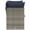 vidaXL | Gartensofa | mit Kissen Grau 124 x 62 x 69cm Poly-Rattan