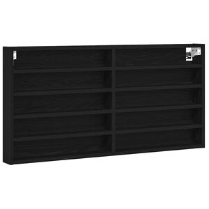 vidaXL Vitrine Wandhalterung Schwarz Eichen-Optik 100 x 8,5 x 50 cm