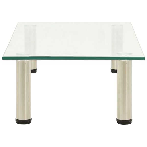 vidaXL TV-Tisch 60x35x17 cm Transparentes Hartglas