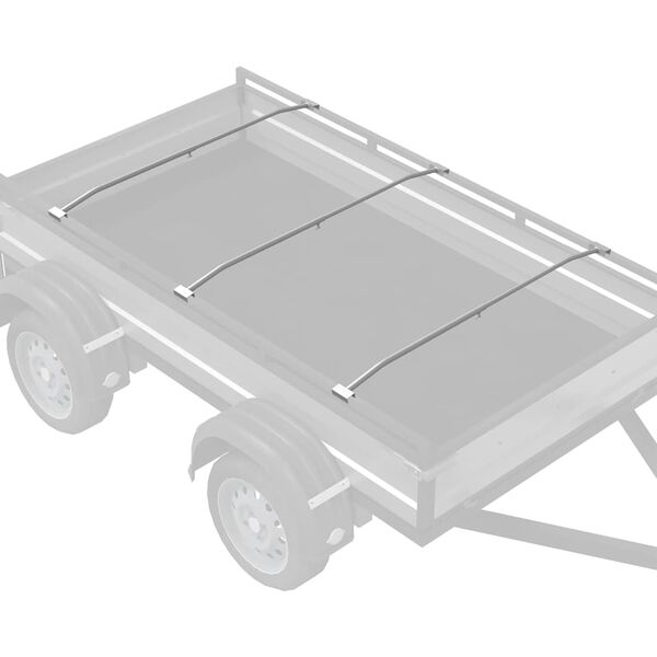 vidaXL geeignet f&uuml;r flache Planenhalterung 3 pcs Silber 130-210 cm