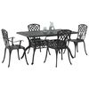 vidaXL Garten Essgruppe 5 pcs Schwarz Aluminium
