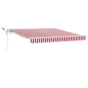 vidaXL Ausziehbare Markise Rot und Wei&szlig; 300 x 250 cm Polyester