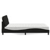 vidaXL Bett mit Matratze Schwarz 140x190 cm Stoff