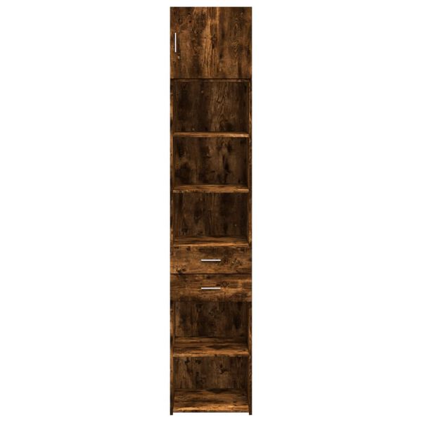 vidaXL Hochschrank Schmal R&auml;uchereiche 45x42,5x225 cm Holzwerkstoff