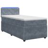 vidaXL Boxspringbett mit Matratze und LED Dunkelgrau 90 x 190 cm Samt