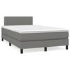 vidaXL Boxspringbett mit Matratze & LED Dunkelgrau 120x190 cm Stoff