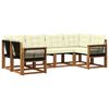 vidaXL Outdoor-Sofagarnitur mit Kissen 6 pcs Natur und Creme