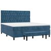 vidaXL Boxspringbett mit Matratze Dunkelblau 180x200 cm Samt