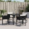 vidaXL Gartenst&uuml;hle mit Kissen 4 Stk. Schwarz Poly Rattan