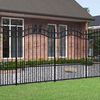 vidaXL Gartenzaun KAMPEN mit Speerspitze Schwarz 240 x 150 cm Stahl