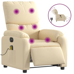 vidaXL Massagesessel Elektrisch Creme Stoff