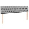 vidaXL Ottoman-Bett mit Matratzen & LEDs Hellgrau 160x200 cm Stoff
