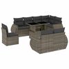 vidaXL 9-tlg. Garten-Sofagarnitur mit Kissen Grau Poly Rattan