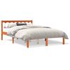 vidaXL Massivholzbett ohne Matratze Wachsbraun 140x200 cm Kiefernholz